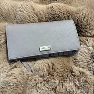 kate spade taupe color saffiano leather continental wallet